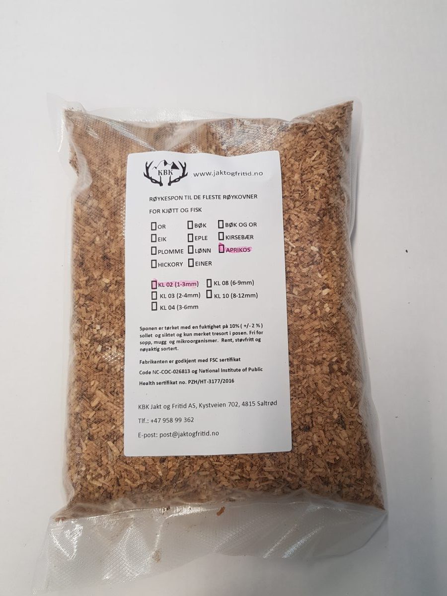 KBK Røykspon Aprikos  3 liter (1-3mm)