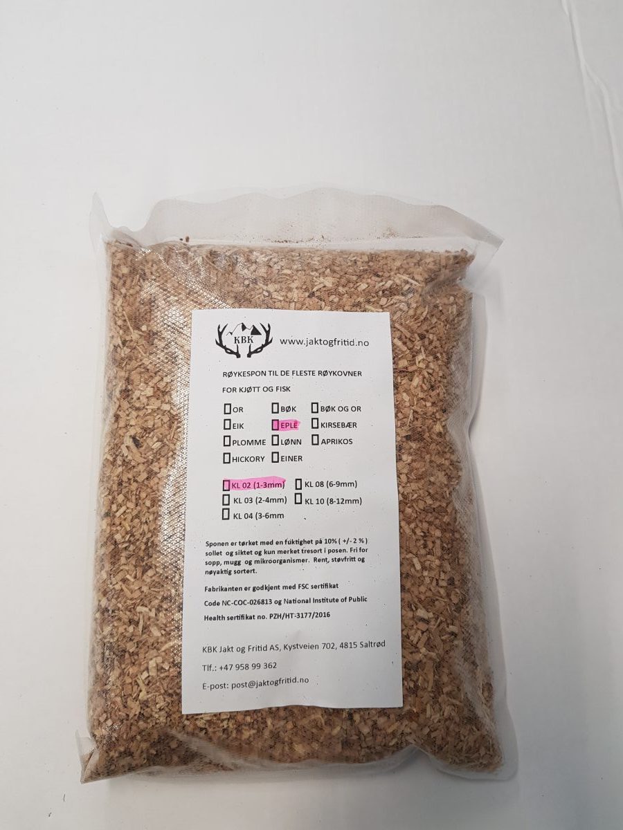 Røykspon Eple 3 liter (1-3mm)
